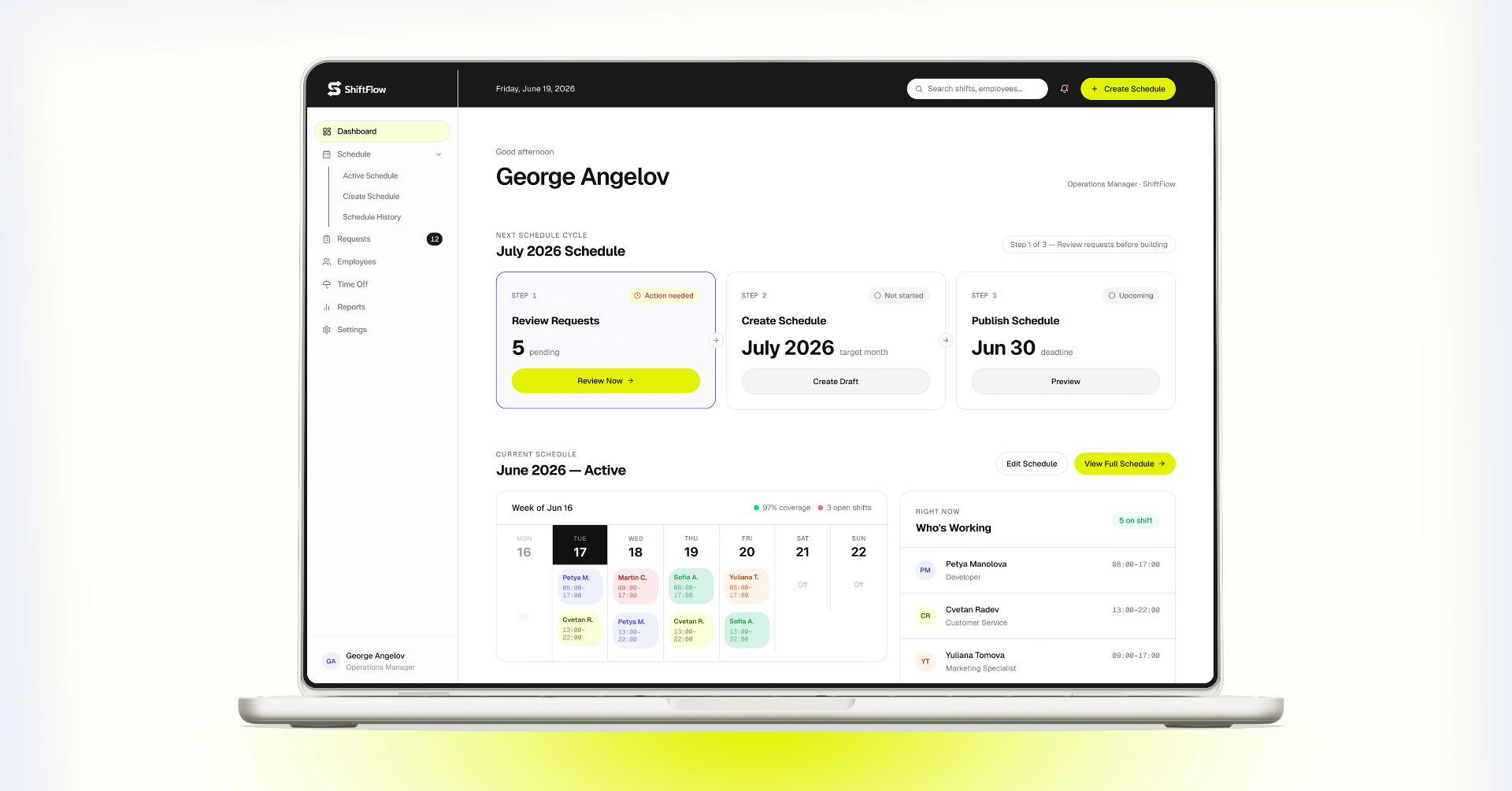 ShiftFlow — project overview preview
