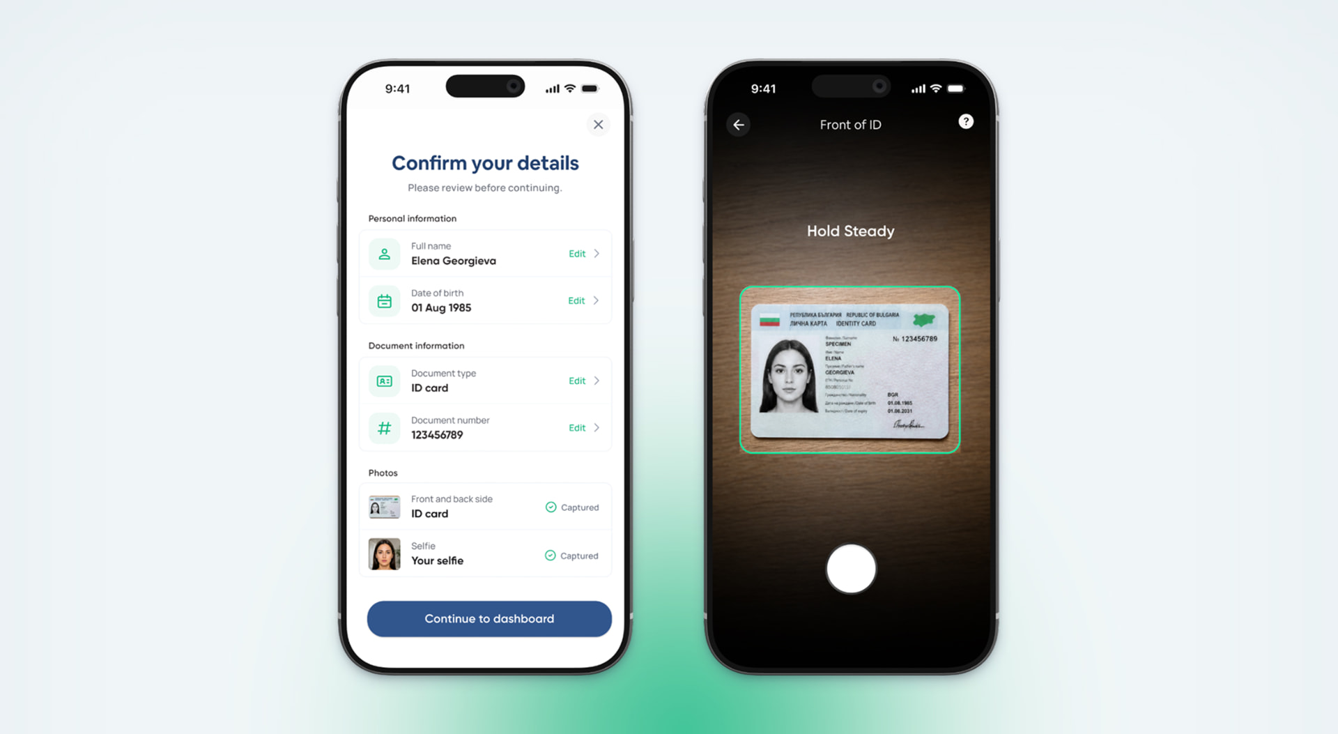 Vora key decisions — hold steady capture, confirm details, verified state